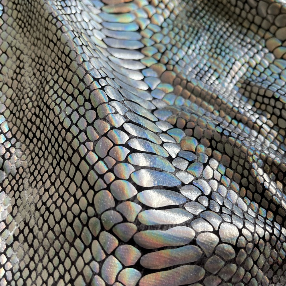 Disco Pants, Snakeskin Print Shiny Leggings - Picture 5 of 9